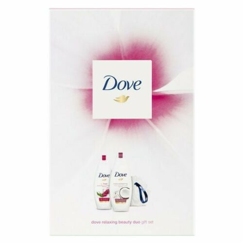 Dove Relaxing Beauty Body Wash Duo Gift Set With Bath Puff