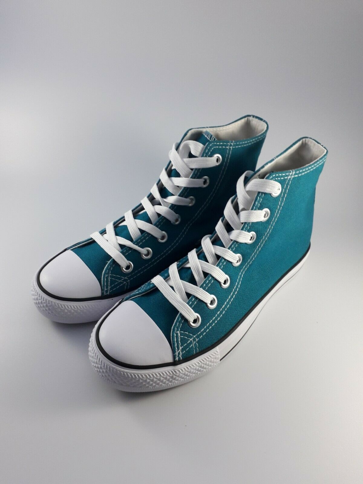 High Top Canvas Trainers - Turquoise - One Shop Avenue