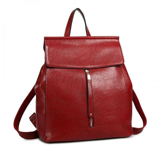 Miss Lulu Vintage Oil-Wax Faux Leather Backpack - One Shop Avenue